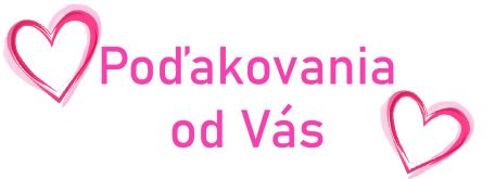 Poďakovania od Vás